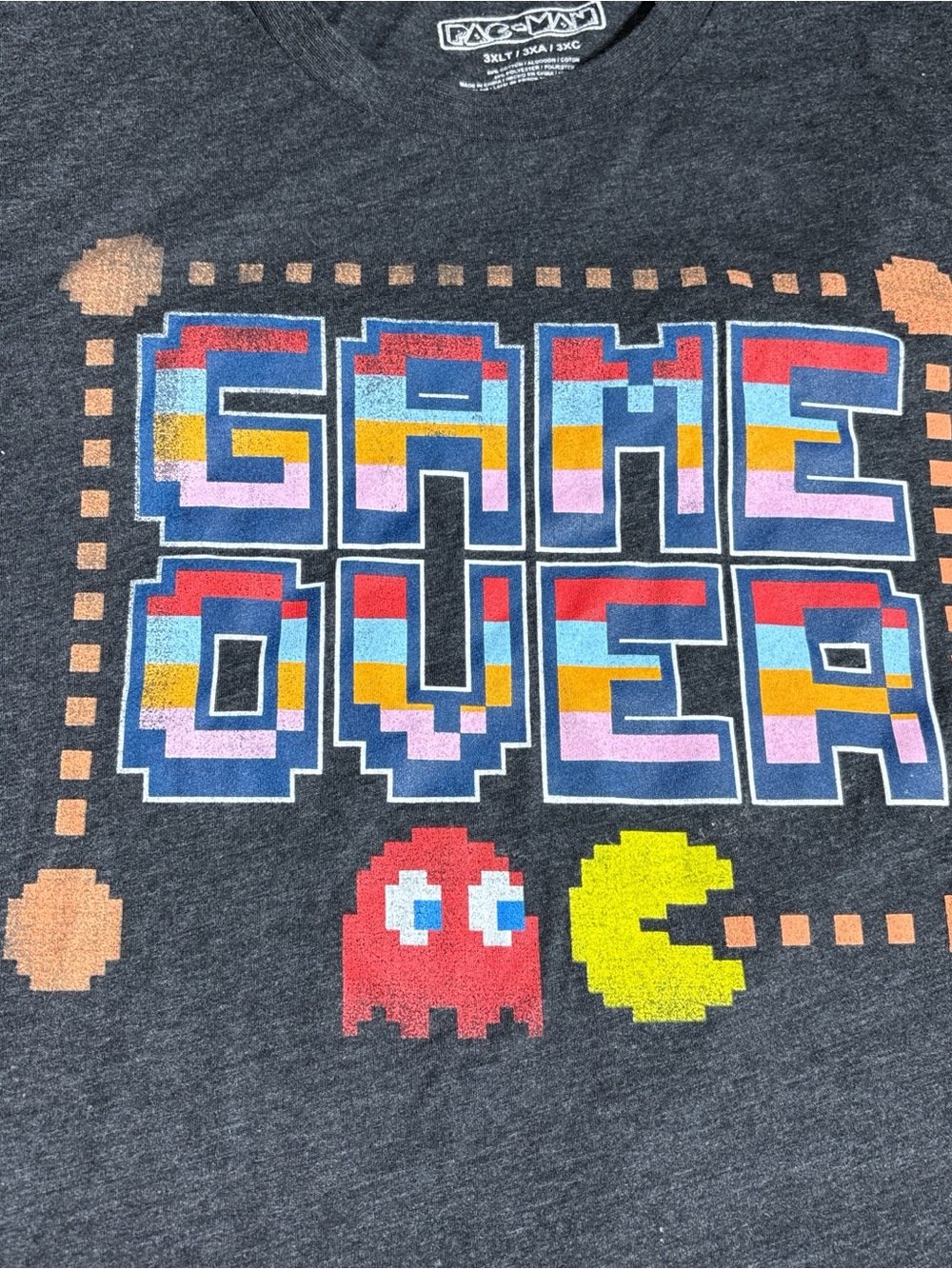 Pac-Man Charcoal 'Game Over' Short Sleeve Tee